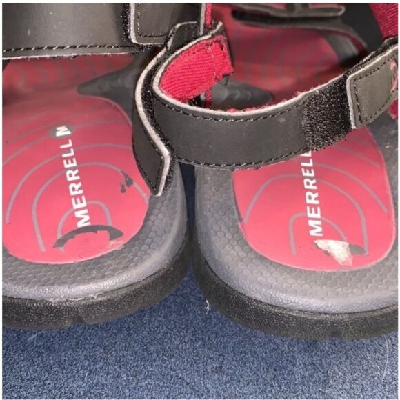 Merrell Womens Sandals Black & Beet Red Size 9 US - Picture 6 of 8